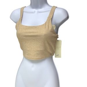 NWT Calia Womens Medium Sports Bra Light Pink Gym Cropped Halter Bra Tank Top